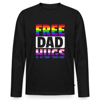 Kostenlose Papa-Umarmungen LGBTQ Regenbogen LGBTQ - Männer Premium Bio Langarmshirt - Schwarz - Vorne - Nico (187cm)