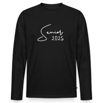 Senior 2025 Abschlussklasse 2025 Senior 2025 - Männer Premium Bio Langarmshirt - Schwarz - Vorne - Nico (187cm)