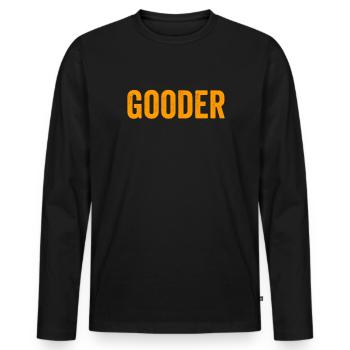 Besser - Männer Premium Bio Langarmshirt - Schwarz - Vorne - Nico (187cm)