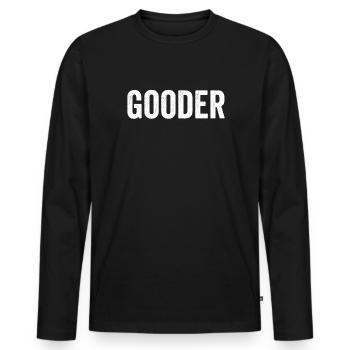 Besser - Männer Premium Bio Langarmshirt - Schwarz - Vorne - Nico (187cm)