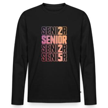 Senior 2025 Abschlussklasse von 2025 Senior 2025 - Männer Premium Bio Langarmshirt - Schwarz - Vorne - Nico (187cm)