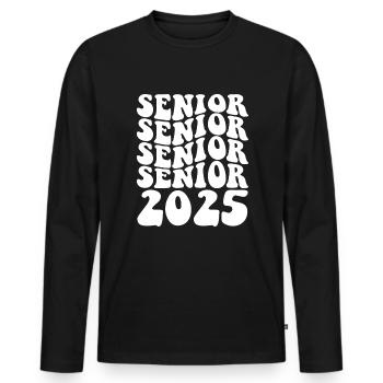 Senior 2025 Abschlussklasse von 2025 Senior 2025 - Männer Premium Bio Langarmshirt - Schwarz - Vorne - Nico (187cm)