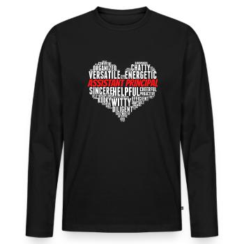 Stellvertretender Schulleiter Word Cloud Heart - Männer Premium Bio Langarmshirt - Schwarz - Vorne - Nico (187cm)