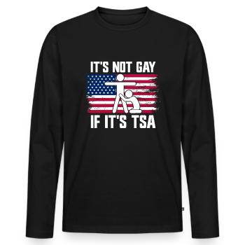 Es ist nicht schwul, wenn es TSA istTSA-Sweatshirt - Männer Premium Bio Langarmshirt - Schwarz - Vorne - Nico (187cm)