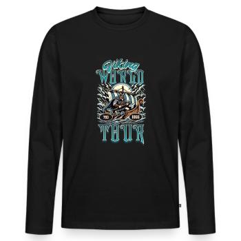 Viking World Tour Stolzes norwegisches Norge - Männer Premium Bio Langarmshirt - Schwarz - Vorne - Nico (187cm)