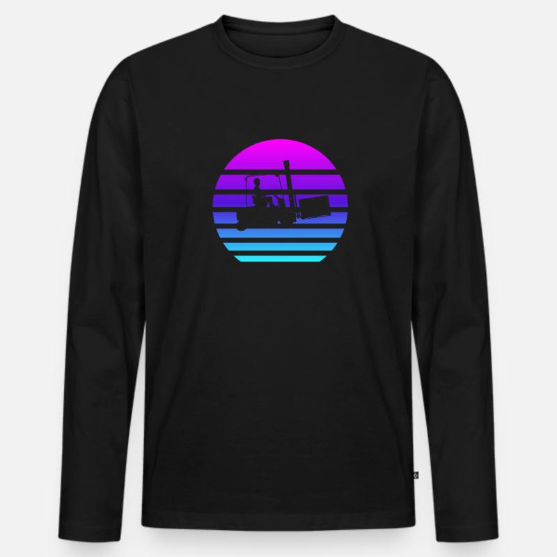 Gabelstaplerfahrer Vaporwave-Gabelstaplerfahrer - Männer Premium Bio Langarmshirt - Schwarz