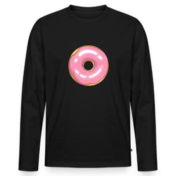 Donut Kostüm Lustiger Donut Halloween Donut - Männer Premium Bio Langarmshirt - Schwarz - Vorne - Nico (187cm)