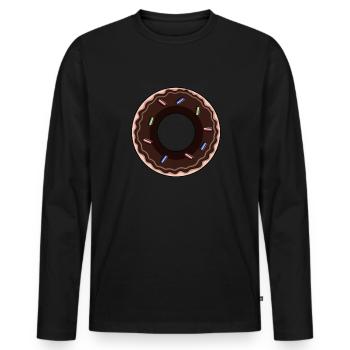 Donut Kostüm Lustiger Donut Halloween Donut - Männer Premium Bio Langarmshirt - Schwarz - Vorne - Nico (187cm)