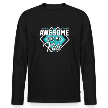 Großartig wie meine Kinder - Männer Premium Bio Langarmshirt - Schwarz - Vorne - Nico (187cm)