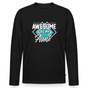 Großartig wie meine Tante - Männer Premium Bio Langarmshirt - Schwarz - Vorne - Nico (187cm)