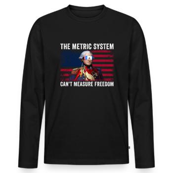 Das metrische System kann die Freiheit Washingtons - Männer Premium Bio Langarmshirt - Schwarz - Vorne - Nico (187cm)