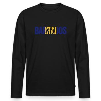 Barbados-Flagge, stolze Barbadier, patriotischer B - Männer Premium Bio Langarmshirt - Schwarz - Vorne - Nico (187cm)