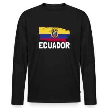Ecuador-Flagge, stolze Ecuadorianer, patriotisches - Männer Premium Bio Langarmshirt - Schwarz - Vorne - Nico (187cm)
