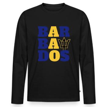 Barbados Stolze Barbadier Bajan Patriotisches Barb - Männer Premium Bio Langarmshirt - Schwarz - Vorne - Nico (187cm)