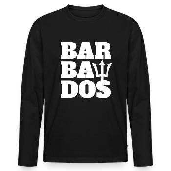 Barbados Stolze Barbadier Bajan Patriotisches Barb - Männer Premium Bio Langarmshirt - Schwarz - Vorne - Nico (187cm)