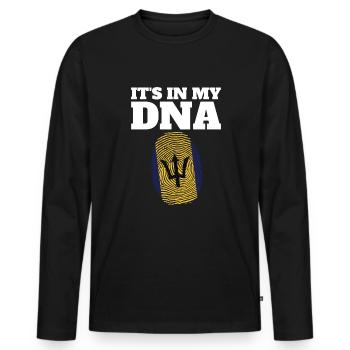 Es ist IN meiner DNA. Fingerabdruck der Flagge von - Männer Premium Bio Langarmshirt - Schwarz - Vorne - Nico (187cm)