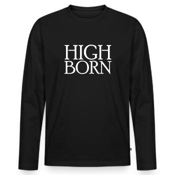 Highborn Drôle Royal Cosplay Essayage - T-shirt manches longues Premium bio Homme - noir - Devant - Nico (187cm)