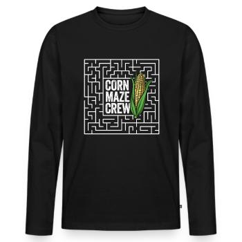 Labyrinthe de maïs Crew Labyrinthe de maïs Drôle Hallowee - T-shirt manches longues Premium bio Homme - noir - Devant - Nico (187cm)