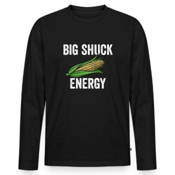 Big Shuck Energy Corn Farmer Big Shuck Energy Corn - Men's Premium Organic Long Sleeve Shirt - black - Front - Nico (187cm)