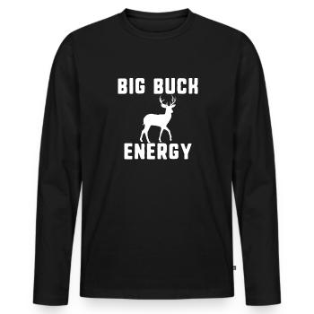 Big Buck Energy Hunter Hirschjagd für Herren - Männer Premium Bio Langarmshirt - Schwarz - Vorne - Nico (187cm)
