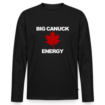 Big Canuck Energy Maple Leaf Fier Canadien K - T-shirt manches longues Premium bio Homme - noir - Devant - Nico (187cm)