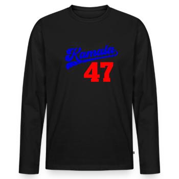 Kamala Harris 47 Kamala 2024 Damen Kamala 47 - Männer Premium Bio Langarmshirt - Schwarz - Vorne - Nico (187cm)