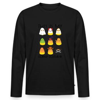 Das ist mein kitschiges Halloween-Kostüm für Kinde - Männer Premium Bio Langarmshirt - Schwarz - Vorne - Nico (187cm)