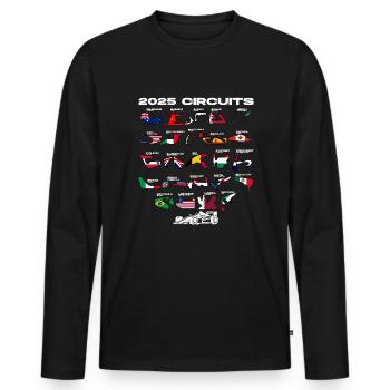 Formelrennen 2025 Rennstrecken Rennwagen Herrenfor - Männer Premium Bio Langarmshirt - Schwarz - Vorne - Nico (187cm)