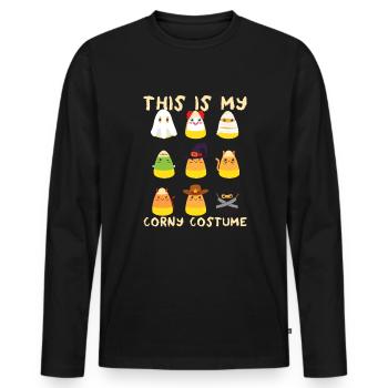 Das ist mein kitschiges Halloween-Kostüm für Kinde - Männer Premium Bio Langarmshirt - Schwarz - Vorne - Nico (187cm)