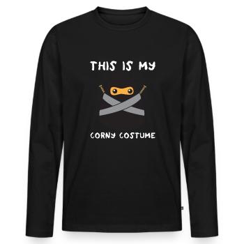 Das ist mein kitschiges Ninja-Kostüm für Kinder, C - Männer Premium Bio Langarmshirt - Schwarz - Vorne - Nico (187cm)