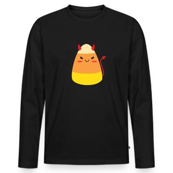 Candy Corn Teufel Kostüm Halloween Kinder Candy Co - Männer Premium Bio Langarmshirt - Schwarz - Vorne - Nico (187cm)