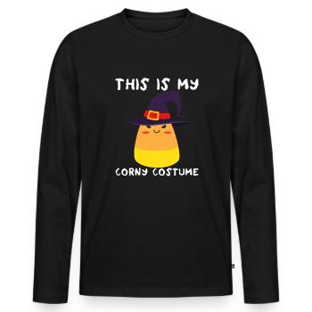Das ist mein kitschiges Kostüm für Kinder, Hexe, Z - Männer Premium Bio Langarmshirt - Schwarz - Vorne - Nico (187cm)