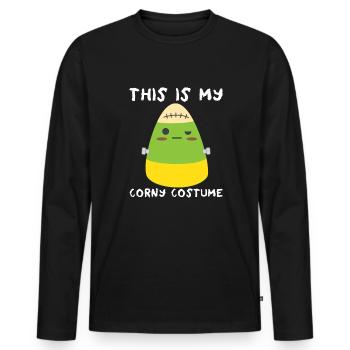 Das ist mein kitschiges Kostümmonster Candy Corn - Männer Premium Bio Langarmshirt - Schwarz - Vorne - Nico (187cm)
