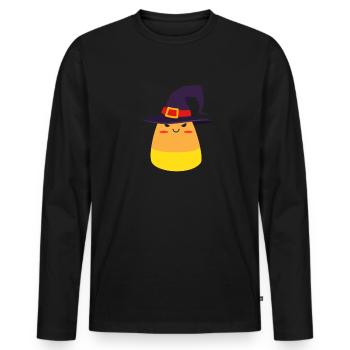 Candy Corn Hexenkostüm für Kinder, Hexe Candy Corn - Männer Premium Bio Langarmshirt - Schwarz - Vorne - Nico (187cm)