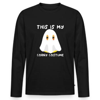 Das ist mein Corny-Kostüm für Kinder, Ghost Candy - Männer Premium Bio Langarmshirt - Schwarz - Vorne - Nico (187cm)