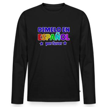 Dimelo En Espanol Por Favor Spanischlehrer - Männer Premium Bio Langarmshirt - Schwarz - Vorne - Nico (187cm)