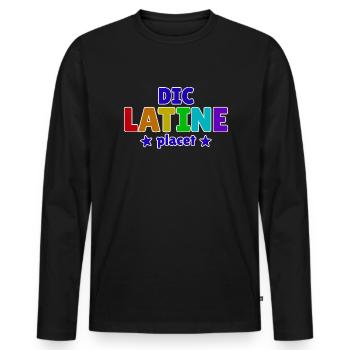 Dic Latine Placet Lateinlehrer - Männer Premium Bio Langarmshirt - Schwarz - Vorne - Nico (187cm)
