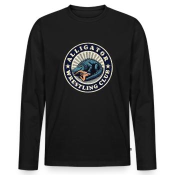 Club de lutte Alligator - T-shirt manches longues Premium bio Homme - noir - Devant - Nico (187cm)