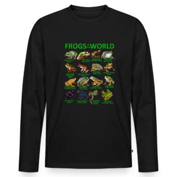 Les grenouilles du monde aiment les grenouilles, l’herpétologie pour - T-shirt manches longues Premium bio Homme - noir - Devant - Nico (187cm)