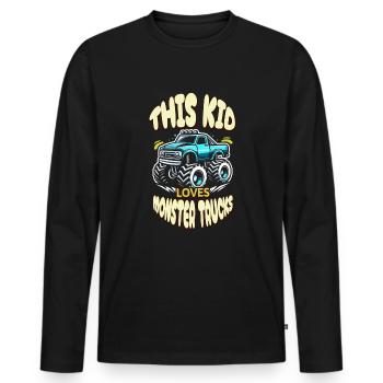 Ce gamin adore le Monster Truck de Monster Tr - T-shirt manches longues Premium bio Homme - noir - Devant - Nico (187cm)