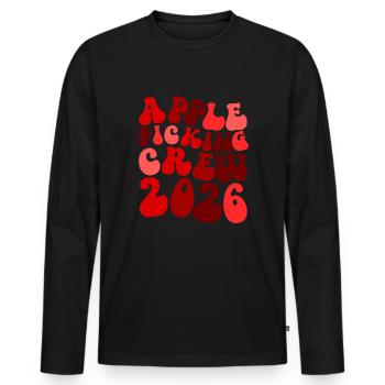 Apple Picking Crew 2026 Orchard Apple Picking Crew - Men's Premium Organic Long Sleeve Shirt - black - Front - Nico (187cm)