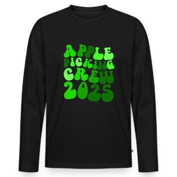 Apple Picking Crew 2025 Orchard Apple Picking Crew - Men's Premium Organic Long Sleeve Shirt - black - Front - Nico (187cm)