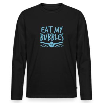 Eat My Bubbles Swim Team Eat My Bubble - Men's Premium Organic Long Sleeve Shirt - black - Front - Nico (187cm)