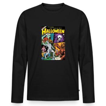Halloween Comic Horrorfest Vintage Halloween - Men's Premium Organic Long Sleeve Shirt - black - Front - Nico (187cm)