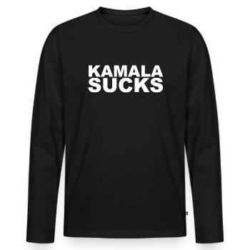 Kamala annoys the anti-Kamala hatred against Kamala Har - Men's Premium Organic Long Sleeve Shirt - black - Front - Nico (187cm)
