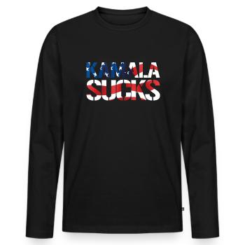 Kamala annoys the anti-Kamala hatred against Kamala Har - Men's Premium Organic Long Sleeve Shirt - black - Front - Nico (187cm)