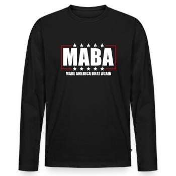 Machen Sie America Brat Again zu einem lustigen Br - Männer Premium Bio Langarmshirt - Schwarz - Vorne - Nico (187cm)