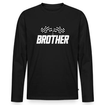 Fitting Family Racing Birthday, Pit Crew Bru - Men's Premium Organic Long Sleeve Shirt - black - Front - Nico (187cm)