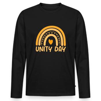 Journée de l’unité : Stop à l’intimidation, la convivialité est - T-shirt manches longues Premium bio Homme - noir - Devant - Nico (187cm)