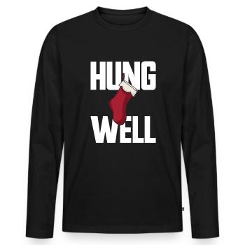 Hung Well Christmas Stocking Raunchy Men's - Men's Premium Organic Long Sleeve Shirt - black - Front - Nico (187cm)